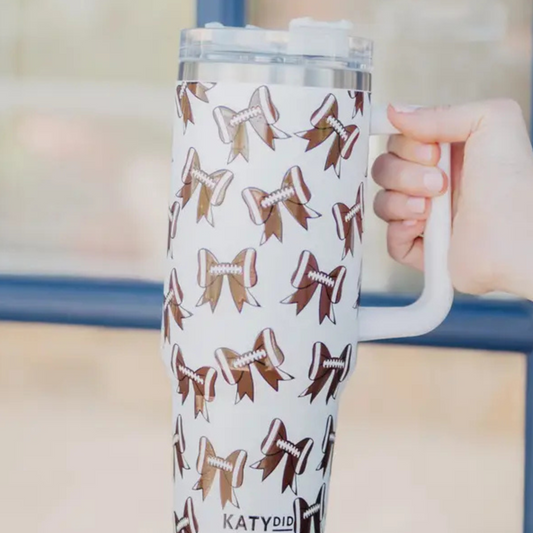 Footballs and Bows Tumbler