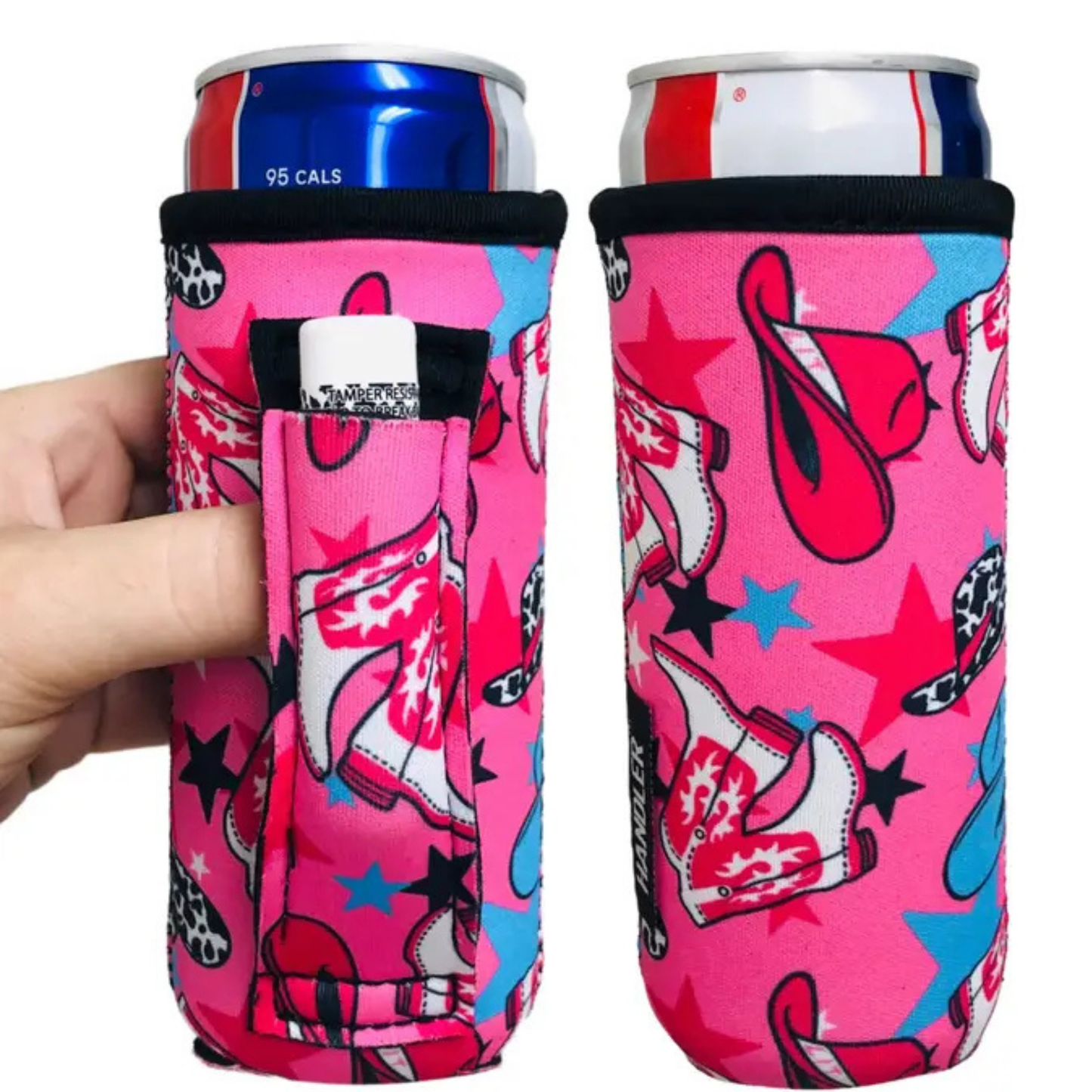 Handlers Slim Drink Holder (Pink / Cowboy / Hat / Boots)