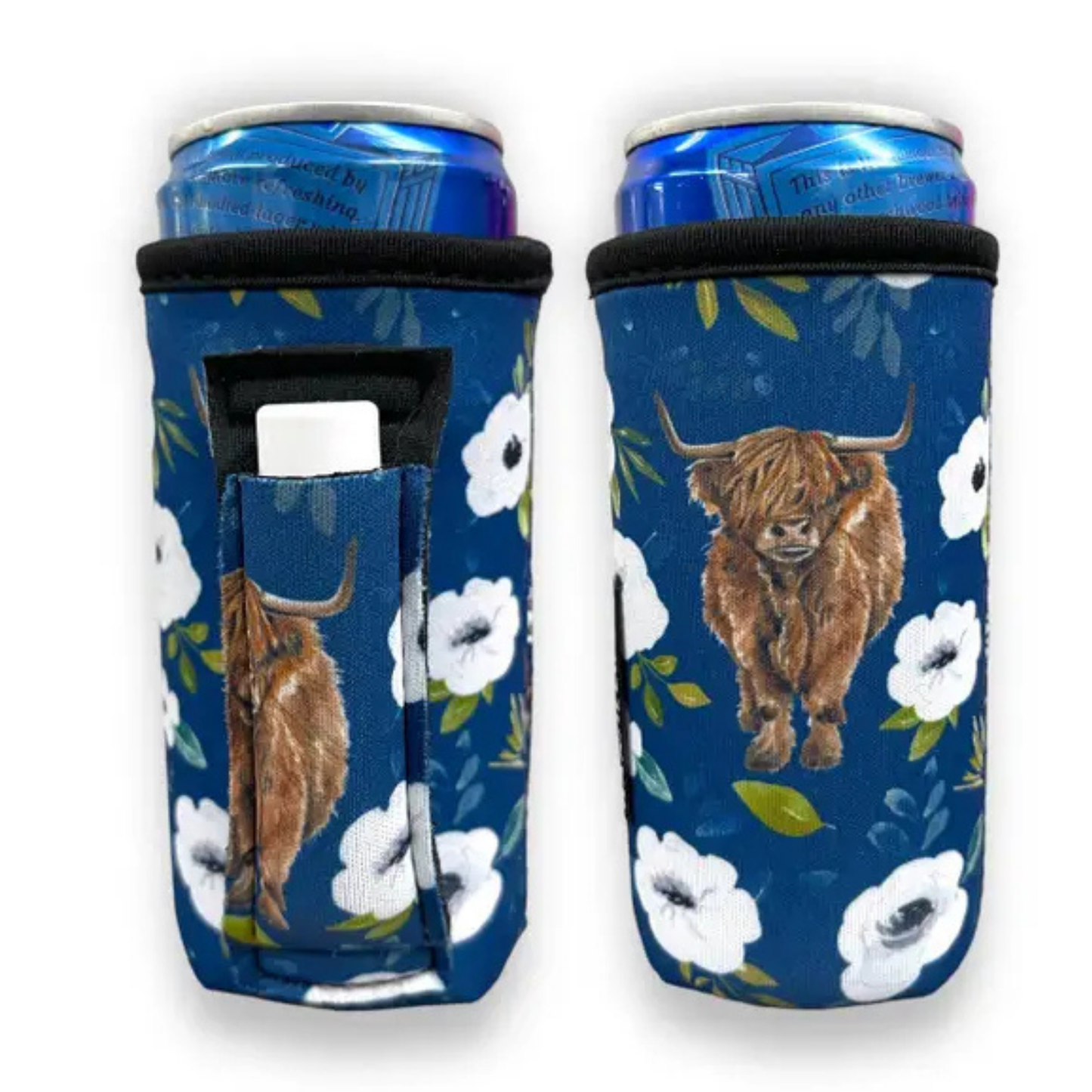 Handlers Slim Drink Holder (Blue / Cow)