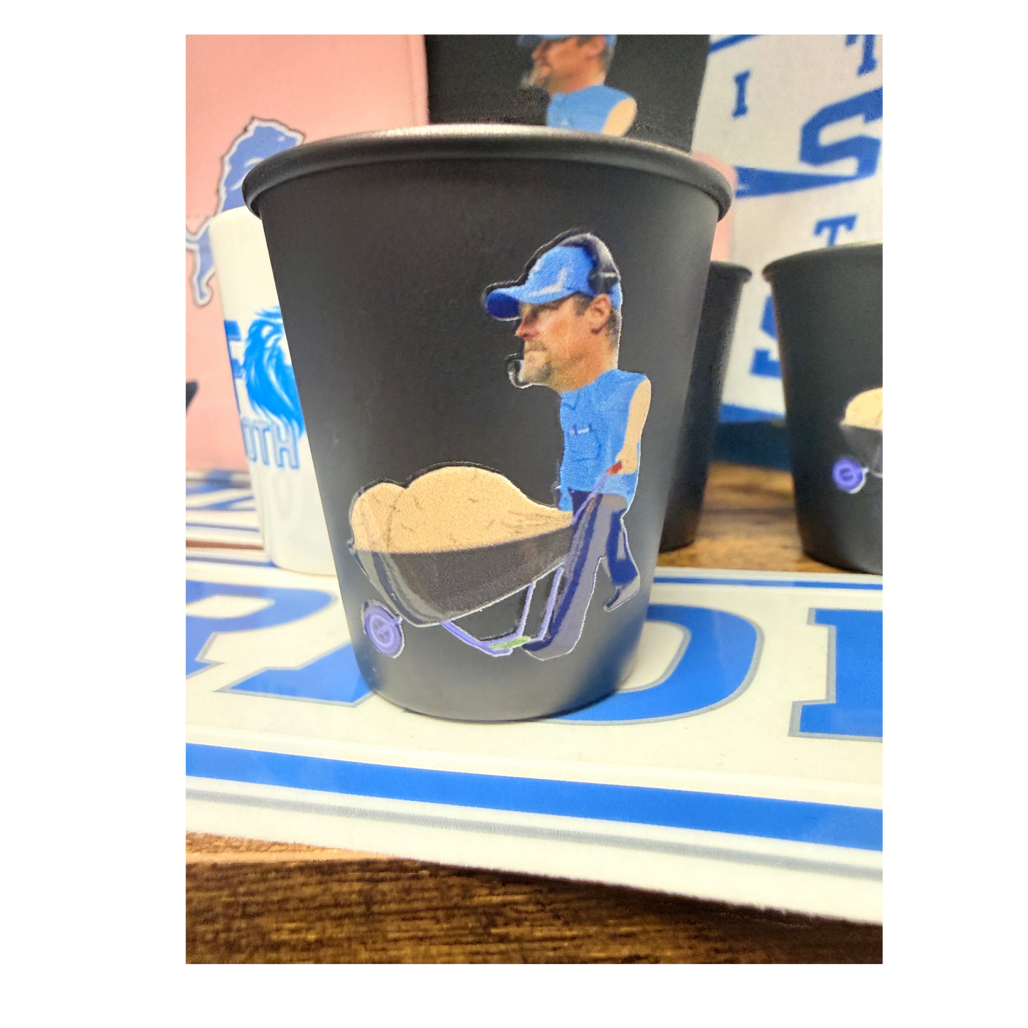 Dan Campbell “Wheelbarrow of Grit” Shot Glass