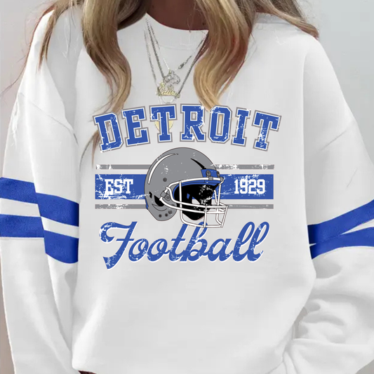 Vintage Drop Shoulder Detroit Football Crew