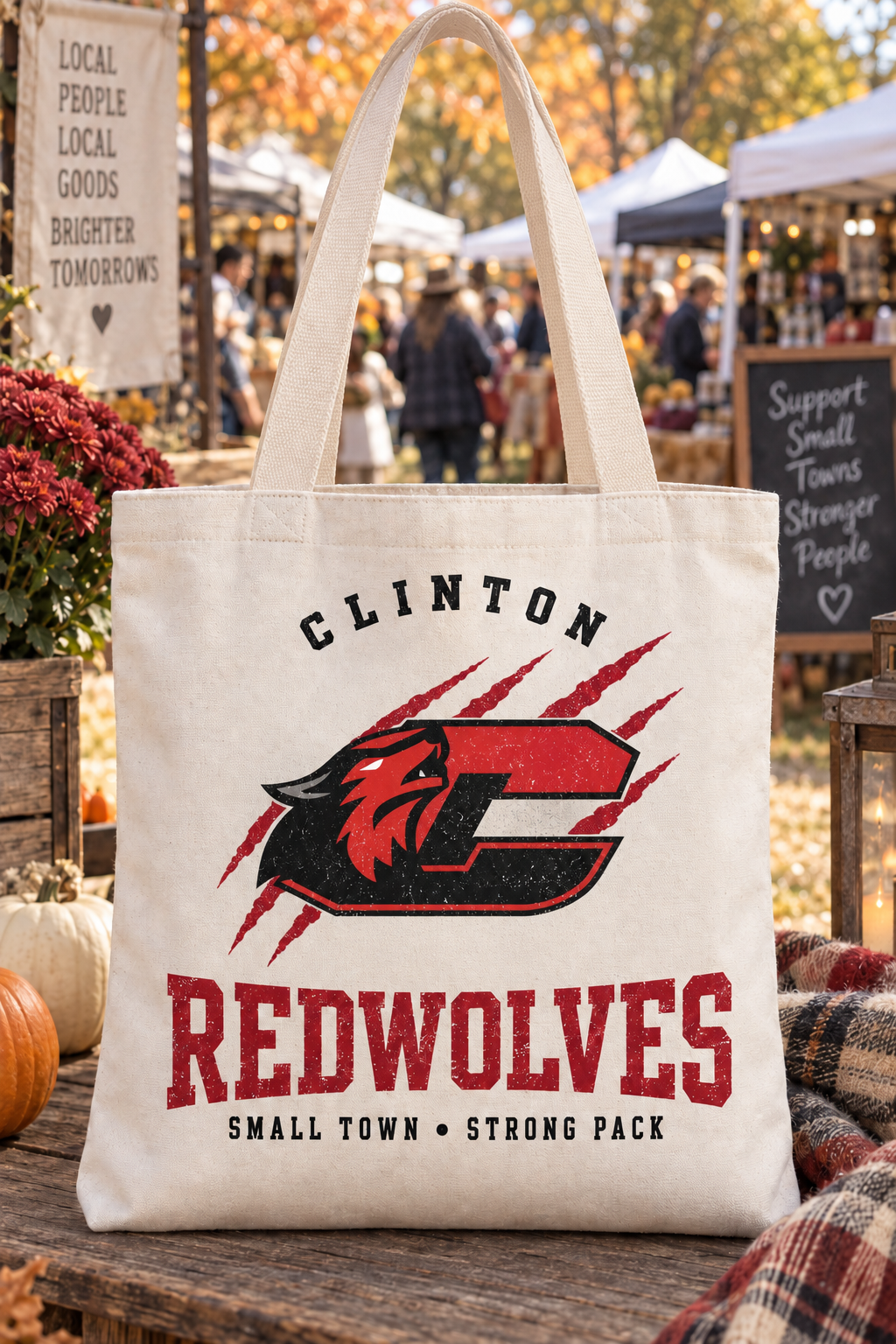 Clinton Redwolves Canvas Tote Bag