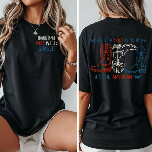 Red, White, and Blue on Black