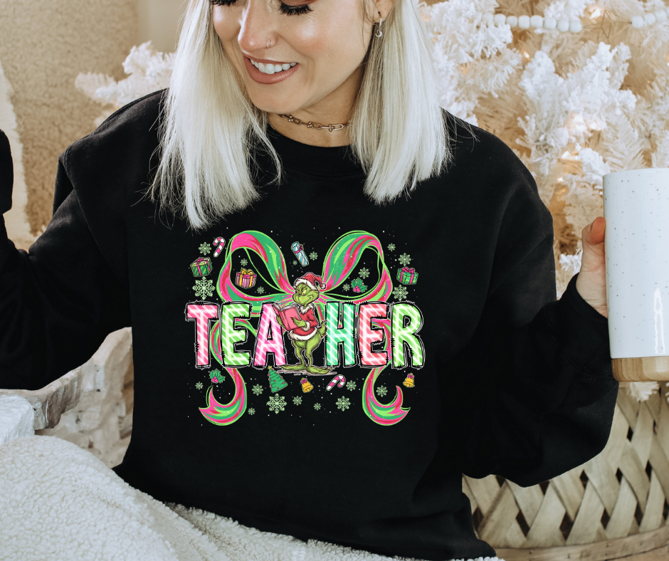 🍎 Grinch Teacher Christmas Crew 💚